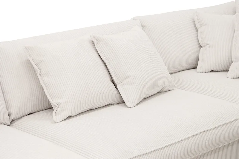 Rossita Lyx 4-sits Högervänd L-formad Extra Djup Schäslongsoffa i Manchester - Offwhite - Möbler - Soffa - Divansoffa & schäslongsoffa - 4 sits soffa med divan
