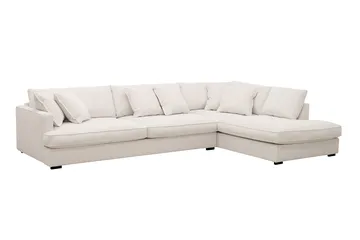 Rossita Lyx 4-sits Högervänd L-formad Extra Djup Schäslongsoffa i Manchester - Offwhite - Möbler - Soffa - Divansoffa & schäslongsoffa - 4 sits soffa med divan