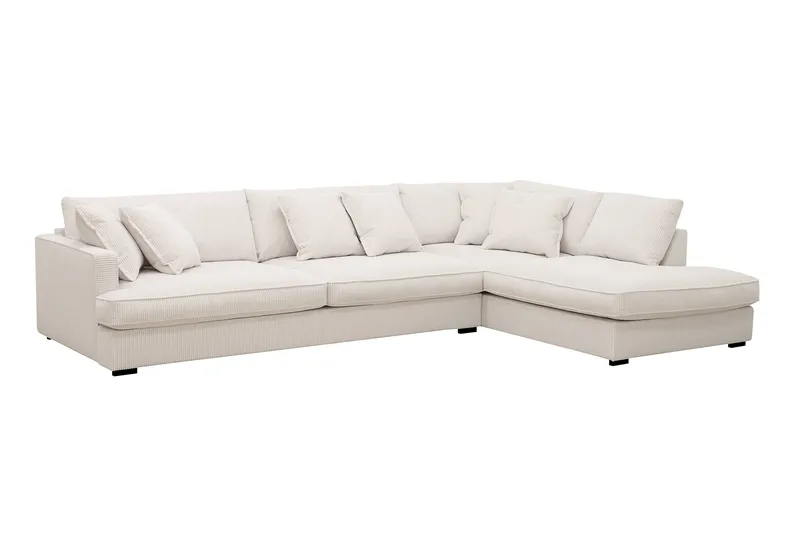 Rossita Lyx 4-sits Högervänd L-formad Extra Djup Schäslongsoffa i Manchester - Offwhite - Möbler - Soffa - Divansoffa & schäslongsoffa - 4 sits soffa med divan