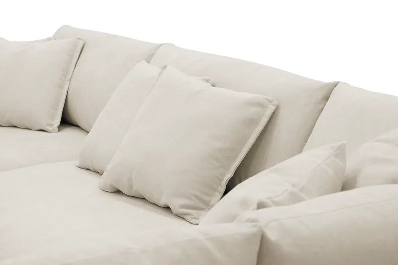 Rossita Lyx 4-sits Högervänd L-formad Extra Djup Schäslongsoffa i Tyg - Beige Tyg - Möbler - Soffa - Divansoffa & schäslongsoffa - 4 sits soffa med divan