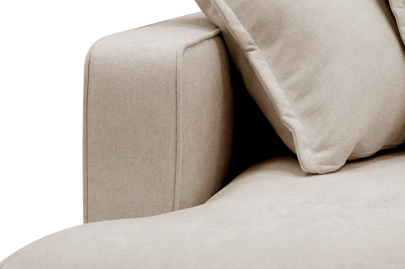 Rossita Lyx 4-sits Högervänd L-formad Extra Djup Schäslongsoffa i Tyg - Beige Tyg - Möbler - Soffa - Divansoffa & schäslongsoffa - 4 sits soffa med divan