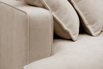 Rossita Lyx 4-sits Högervänd L-formad Extra Djup Schäslongsoffa i Tyg - Beige Tyg - Möbler - Soffa - Divansoffa & schäslongsoffa - 4 sits soffa med divan