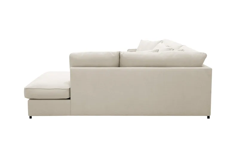 Rossita Lyx 4-sits Högervänd L-formad Extra Djup Schäslongsoffa i Tyg - Beige Tyg - Möbler - Soffa - Divansoffa & schäslongsoffa - 4 sits soffa med divan