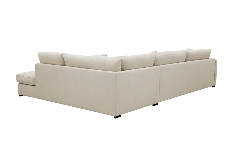Rossita Lyx 4-sits Högervänd L-formad Extra Djup Schäslongsoffa i Tyg - Beige Tyg - Möbler - Soffa - Divansoffa & schäslongsoffa - 4 sits soffa med divan