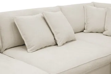 Rossita Lyx 4-sits Högervänd L-formad Extra Djup Schäslongsoffa i Tyg - Beige Tyg - Möbler - Soffa - Divansoffa & schäslongsoffa - 4 sits soffa med divan