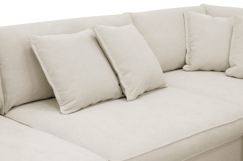 Rossita Lyx 4-sits Högervänd L-formad Extra Djup Schäslongsoffa i Tyg - Beige Tyg - Möbler - Soffa - Divansoffa & schäslongsoffa - 4 sits soffa med divan