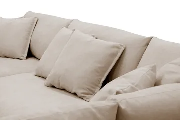 Rossita Lyx 4-sits Högervänd L-formad Extra Djup Schäslongsoffa i Tyg - Beige Tyg - Möbler - Soffa - Divansoffa & schäslongsoffa - 4 sits soffa med divan