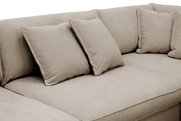Rossita Lyx 4-sits Högervänd L-formad Extra Djup Schäslongsoffa i Tyg - Brun Tyg - Möbler - Soffa - Divansoffa & schäslongsoffa - 4 sits soffa med divan
