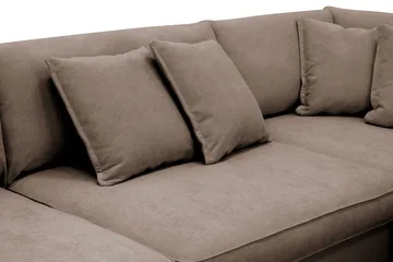 Rossita Lyx 4-sits Högervänd L-formad Extra Djup Schäslongsoffa i Tyg - Brun Tyg - Möbler - Soffa - Divansoffa & schäslongsoffa - 4 sits soffa med divan