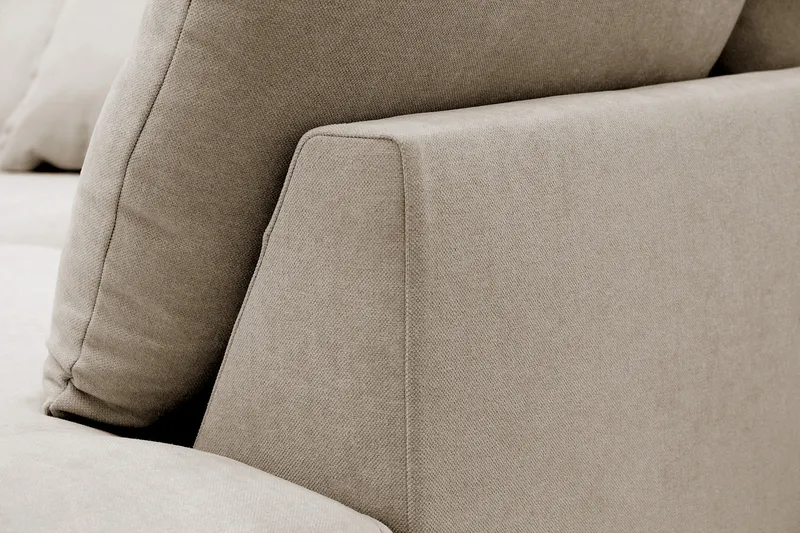 Rossita Lyx 4-sits Högervänd L-formad Extra Djup Schäslongsoffa i Tyg - Brun Tyg - Möbler - Soffa - Divansoffa & schäslongsoffa - 4 sits soffa med divan