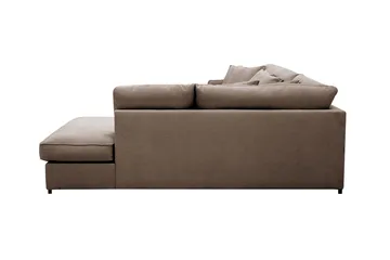 Rossita Lyx 4-sits Högervänd L-formad Extra Djup Schäslongsoffa i Tyg - Brun Tyg - Möbler - Soffa - Divansoffa & schäslongsoffa - 4 sits soffa med divan