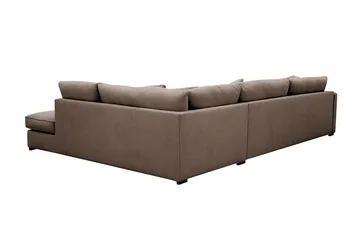 Rossita Lyx 4-sits Högervänd L-formad Extra Djup Schäslongsoffa i Tyg - Brun Tyg - Möbler - Soffa - Divansoffa & schäslongsoffa - 4 sits soffa med divan