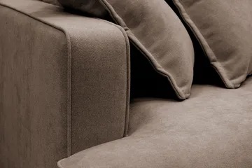 Rossita Lyx 4-sits Högervänd L-formad Extra Djup Schäslongsoffa i Tyg - Brun Tyg - Möbler - Soffa - Divansoffa & schäslongsoffa - 4 sits soffa med divan