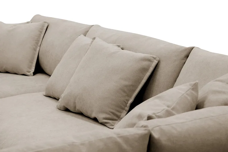 Rossita Lyx 4-sits Högervänd L-formad Extra Djup Schäslongsoffa i Tyg - Brun Tyg - Möbler - Soffa - Divansoffa & schäslongsoffa - 4 sits soffa med divan