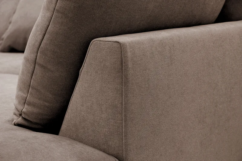 Rossita Lyx 4-sits Högervänd L-formad Extra Djup Schäslongsoffa i Tyg - Brun Tyg - Möbler - Soffa - Divansoffa & schäslongsoffa - 4 sits soffa med divan