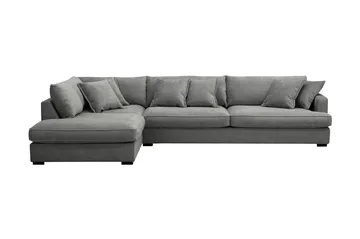 Rossita Lyx 4-sits Vänstervänd L-formad Extra Djup Schäslongsoffa i Chenille