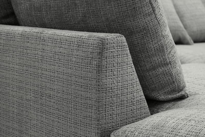 Rossita Lyx 4-sits Vänstervänd L-formad Extra Djup Schäslongsoffa i Chenille - Grå Chenille - Möbler - Soffa - Divansoffa & schäslongsoffa - 4 sits soffa med divan