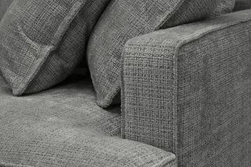 Rossita Lyx 4-sits Vänstervänd L-formad Extra Djup Schäslongsoffa i Chenille - Grå Chenille - Möbler - Soffa - Divansoffa & schäslongsoffa - 4 sits soffa med divan