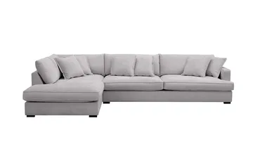 Rossita Lyx 4-sits Vänstervänd L-formad Extra Djup Schäslongsoffa i Chenille