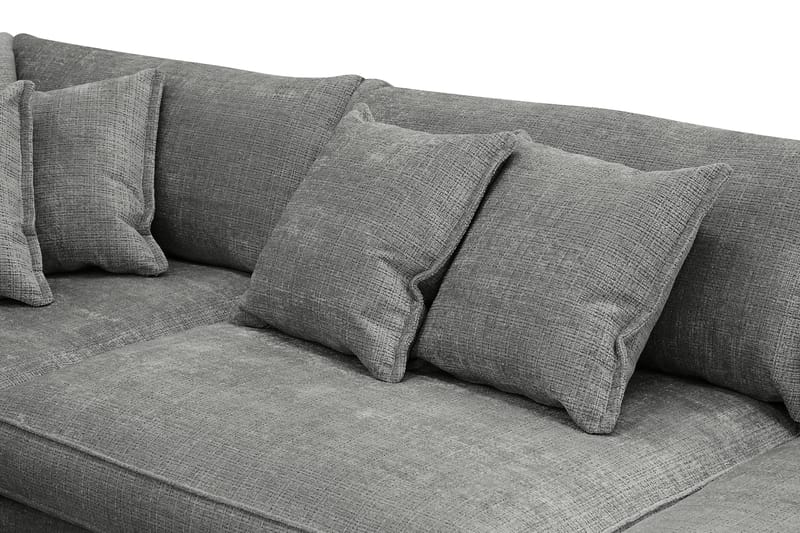 Rossita Lyx 4-sits Vänstervänd L-formad Extra Djup Schäslongsoffa i Chenille - Grå Chenille - Möbler - Soffa - Divansoffa & schäslongsoffa - 4 sits soffa med divan