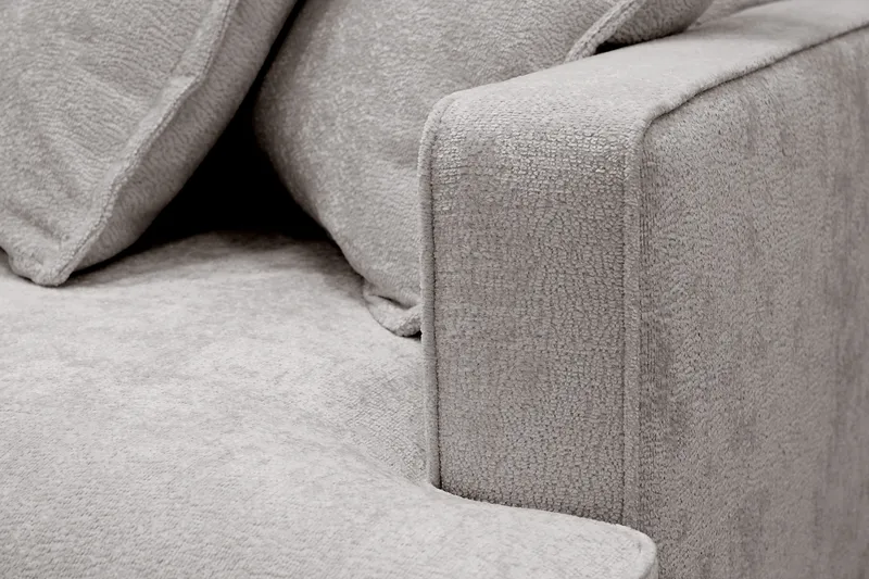 Rossita Lyx 4-sits Vänstervänd L-formad Extra Djup Schäslongsoffa i Chenille - Grå/Brun Chenille - Möbler - Soffa - Divansoffa & schäslongsoffa - 4 sits soffa med divan