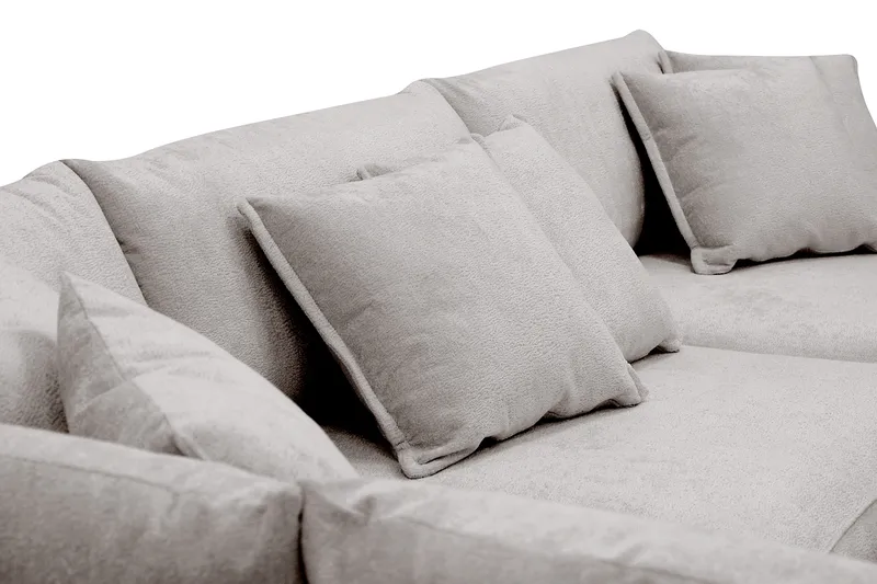 Rossita Lyx 4-sits Vänstervänd L-formad Extra Djup Schäslongsoffa i Chenille - Grå/Brun Chenille - Möbler - Soffa - Divansoffa & schäslongsoffa - 4 sits soffa med divan