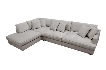 Rossita Lyx 4-sits Vänstervänd L-formad Extra Djup Schäslongsoffa i Chenille - Grå/Brun Chenille - Möbler - Soffa - Divansoffa & schäslongsoffa - 4 sits soffa med divan