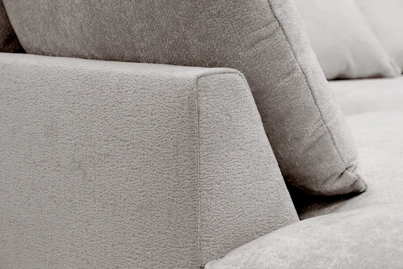 Rossita Lyx 4-sits Vänstervänd L-formad Extra Djup Schäslongsoffa i Chenille - Grå/Brun Chenille - Möbler - Soffa - Divansoffa & schäslongsoffa - 4 sits soffa med divan