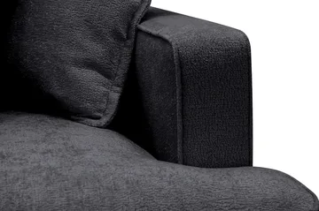 Rossita Lyx 4-sits Vänstervänd L-formad Extra Djup Schäslongsoffa i Chenille - Svart Chenille - Möbler - Soffa - Divansoffa & schäslongsoffa - 4 sits soffa med divan