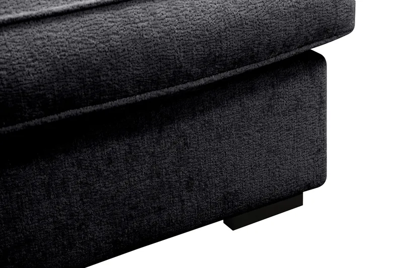 Rossita Lyx 4-sits Vänstervänd L-formad Extra Djup Schäslongsoffa i Chenille - Svart Chenille - Möbler - Soffa - Divansoffa & schäslongsoffa - 4 sits soffa med divan
