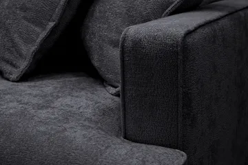 Rossita Lyx 4-sits Vänstervänd L-formad Extra Djup Schäslongsoffa i Chenille - Svart Chenille - Möbler - Soffa - Divansoffa & schäslongsoffa - 4 sits soffa med divan