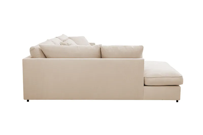 Rossita Lyx 4-sits Vänstervänd L-formad Extra Djup Schäslongsoffa i Manchester - Beige Manchester - Möbler - Soffa - Divansoffa & schäslongsoffa - 4 sits soffa med divan