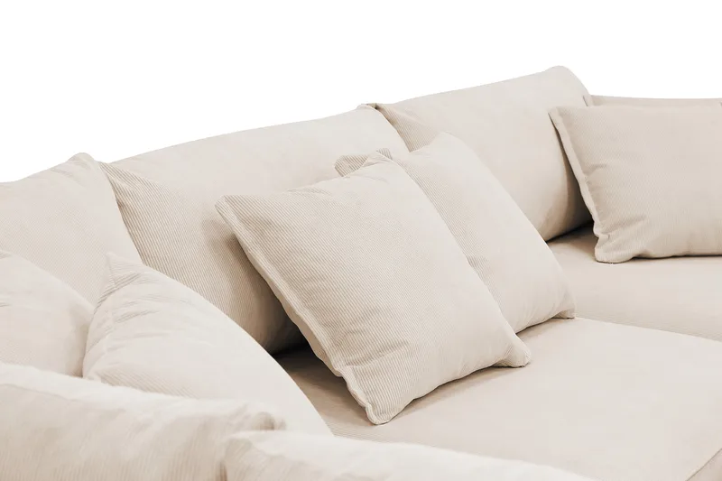 Rossita Lyx 4-sits Vänstervänd L-formad Extra Djup Schäslongsoffa i Manchester - Beige Manchester - Möbler - Soffa - Divansoffa & schäslongsoffa - 4 sits soffa med divan