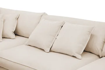 Rossita Lyx 4-sits Vänstervänd L-formad Extra Djup Schäslongsoffa i Manchester - Beige Manchester - Möbler - Soffa - Divansoffa & schäslongsoffa - 4 sits soffa med divan