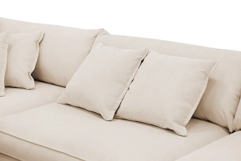 Rossita Lyx 4-sits Vänstervänd L-formad Extra Djup Schäslongsoffa i Manchester - Beige Manchester - Möbler - Soffa - Divansoffa & schäslongsoffa - 4 sits soffa med divan