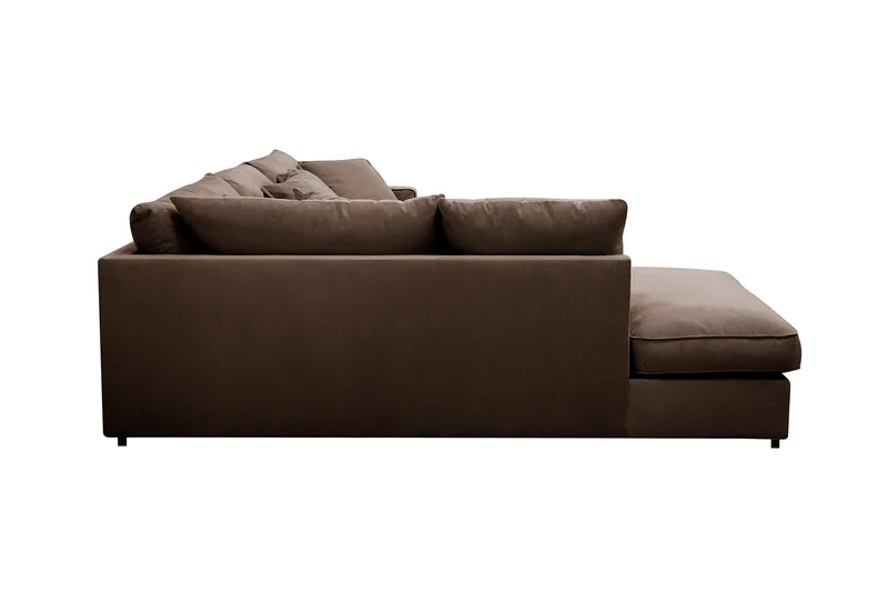 Rossita Lyx 4-sits Vänstervänd L-formad Extra Djup Schäslongsoffa i Manchester - Brun Manchester - Möbler - Soffa - Divansoffa & schäslongsoffa - 4 sits soffa med divan