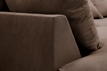 Rossita Lyx 4-sits Vänstervänd L-formad Extra Djup Schäslongsoffa i Manchester - Brun Manchester - Möbler - Soffa - Divansoffa & schäslongsoffa - 4 sits soffa med divan