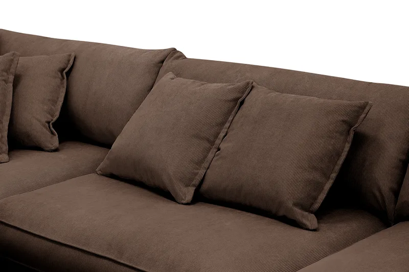 Rossita Lyx 4-sits Vänstervänd L-formad Extra Djup Schäslongsoffa i Manchester - Brun Manchester - Möbler - Soffa - Divansoffa & schäslongsoffa - 4 sits soffa med divan
