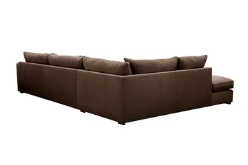 Rossita Lyx 4-sits Vänstervänd L-formad Extra Djup Schäslongsoffa i Manchester - Brun Manchester - Möbler - Soffa - Divansoffa & schäslongsoffa - 4 sits soffa med divan