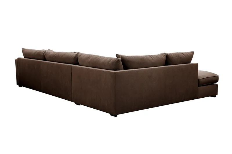 Rossita Lyx 4-sits Vänstervänd L-formad Extra Djup Schäslongsoffa i Manchester - Brun Manchester - Möbler - Soffa - Divansoffa & schäslongsoffa - 4 sits soffa med divan