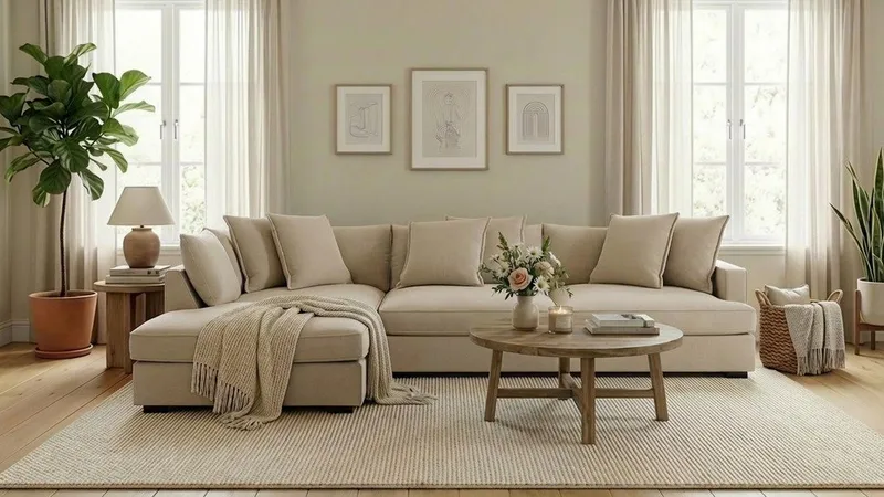 Rossita Lyx 4-sits Vänstervänd L-formad Extra Djup Schäslongsoffa i Manchester - Greige Manchester - Möbler - Soffa - Divansoffa & schäslongsoffa - 4 sits soffa med divan