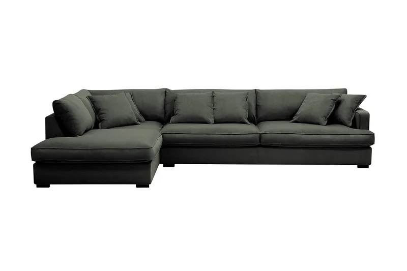 Rossita Lyx 4-sits Vänstervänd L-formad Extra Djup Schäslongsoffa i Manchester - Mörkgrön Manchester - Möbler - Soffa - Divansoffa & schäslongsoffa - 4 sits soffa med divan