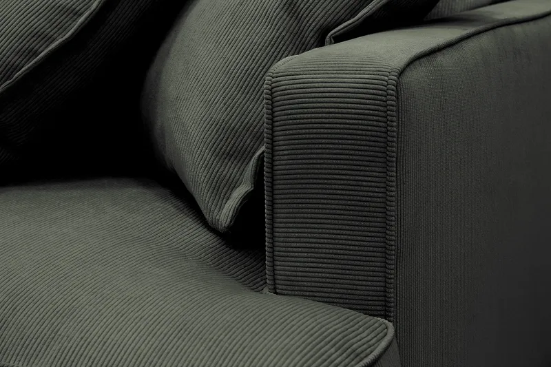 Rossita Lyx 4-sits Vänstervänd L-formad Extra Djup Schäslongsoffa i Manchester - Mörkgrön Manchester - Möbler - Soffa - Divansoffa & schäslongsoffa - 4 sits soffa med divan