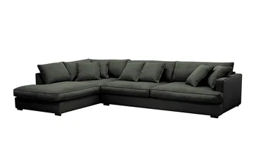 Rossita Lyx 4-sits Vänstervänd L-formad Extra Djup Schäslongsoffa i Manchester - Mörkgrön Manchester - Möbler - Soffa - Divansoffa & schäslongsoffa - 4 sits soffa med divan