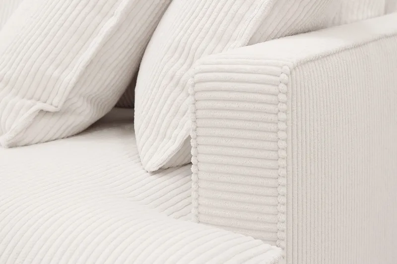 Rossita Lyx 4-sits Vänstervänd L-formad Extra Djup Schäslongsoffa i Manchester - Offwhite - Möbler - Soffa - Divansoffa & schäslongsoffa - 4 sits soffa med divan