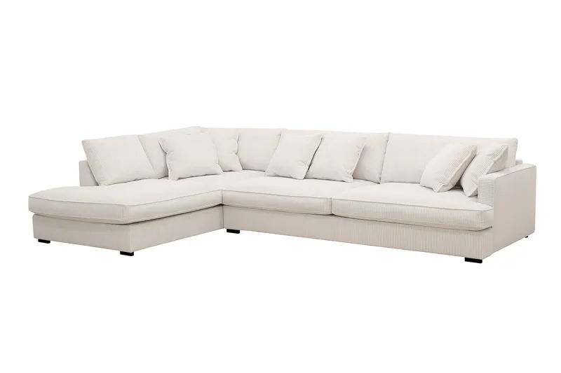 Rossita Lyx 4-sits Vänstervänd L-formad Extra Djup Schäslongsoffa i Manchester - Offwhite - Möbler - Soffa - Divansoffa & schäslongsoffa - 4 sits soffa med divan