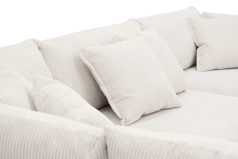 Rossita Lyx 4-sits Vänstervänd L-formad Extra Djup Schäslongsoffa i Manchester - Offwhite - Möbler - Soffa - Divansoffa & schäslongsoffa - 4 sits soffa med divan