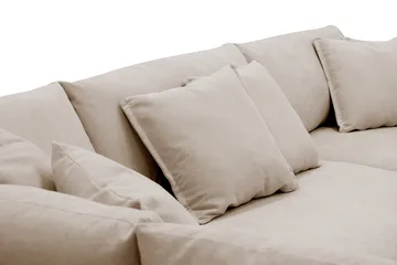 Rossita Lyx 4-sits Vänstervänd L-formad Extra Djup Schäslongsoffa i Tyg - Beige Tyg - Möbler - Soffa - Divansoffa & schäslongsoffa - 4 sits soffa med divan