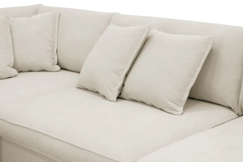 Rossita Lyx 4-sits Vänstervänd L-formad Extra Djup Schäslongsoffa i Tyg - Beige Tyg - Möbler - Soffa - Divansoffa & schäslongsoffa - 4 sits soffa med divan