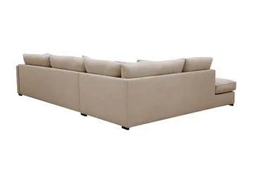 Rossita Lyx 4-sits Vänstervänd L-formad Extra Djup Schäslongsoffa i Tyg - Beige Tyg - Möbler - Soffa - Divansoffa & schäslongsoffa - 4 sits soffa med divan